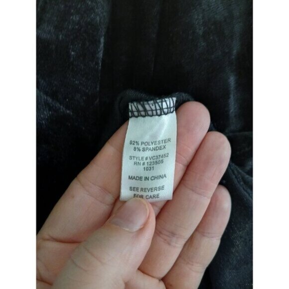 Heart & Hips Womens Med Black Crushed Velvet Lace Bodysuit Gothic Glam Strappy - Picture 6 of 9